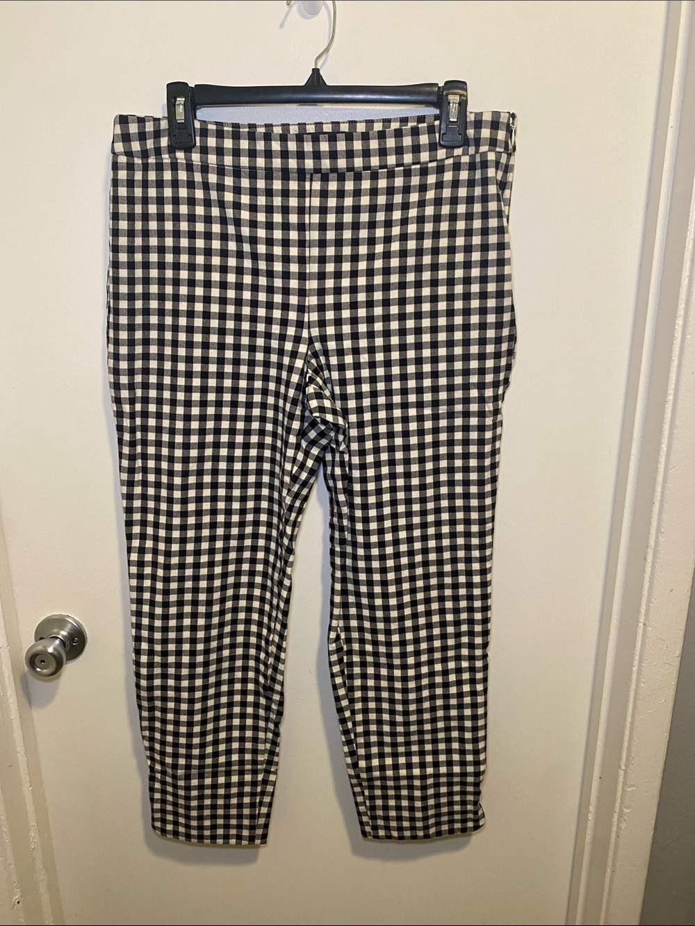 Talbots Black and White Gingham Chinos